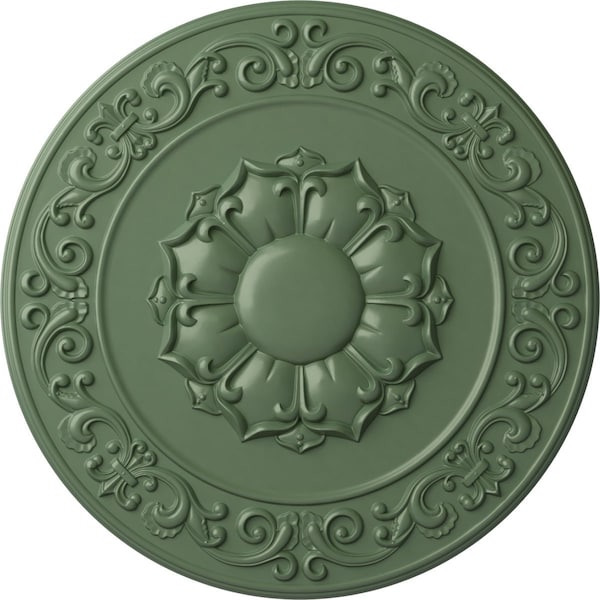 Ekena Millwork Sydney Ceiling Medallion (Fits Canopies up to 5 3/4"), Hand-Painted Athenian Green, 27 3/4"OD x 2"P CM27SYAGF - main